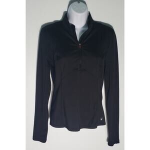 Spyder Womens Long Sleeve Black Quarter Zip Athletic Shirt Size XXL Athleisure